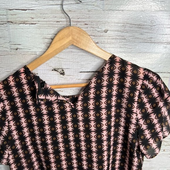 J crew blouse tee shirt top pink black size 6 - Picture 4 of 8